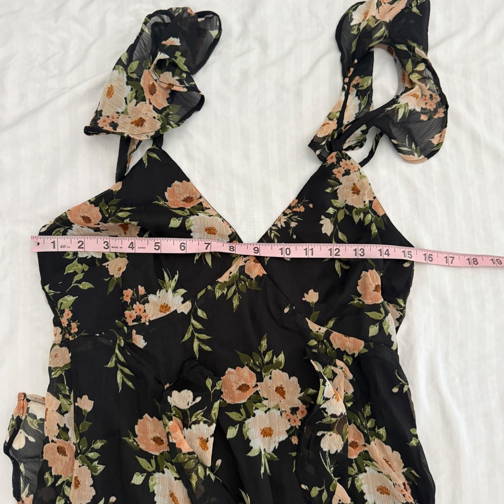Old Navy The Occasion Womens Dark Floral Fairy Whimsigoth Babydoll Maxi Dress 0 - Picture 4 of 8